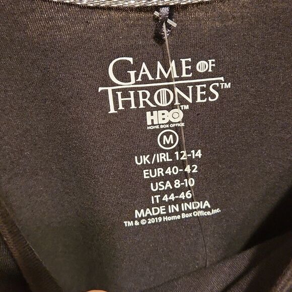 Game of Thrones "Mother of Dragons" Black Nightgown Size 8-10 NWT - Picture 3 of 5